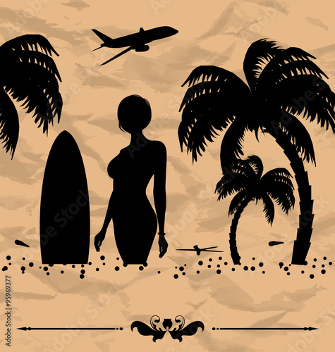 Design elements for summer holiday card