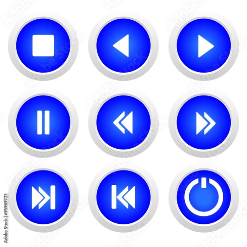 Free Download Music blue buttons set - GFXLoad