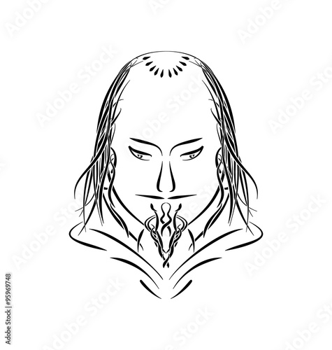 Hand drawn aristocrat cardinal Prince of Church