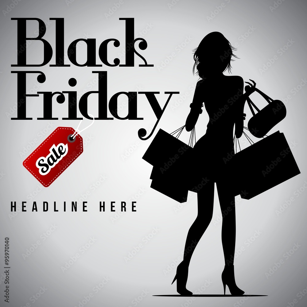 Obraz Black Friday Sale, discount and voucher template