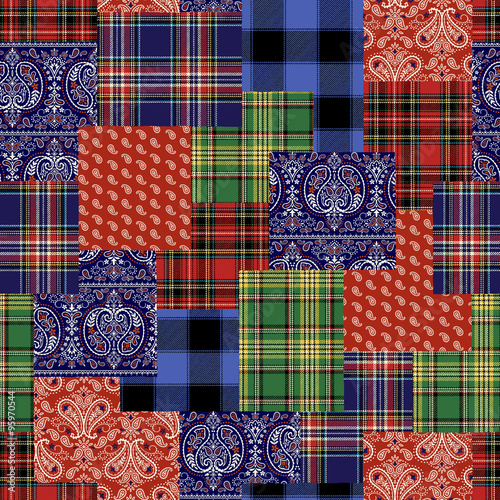 タータン チェック　パッチワーク