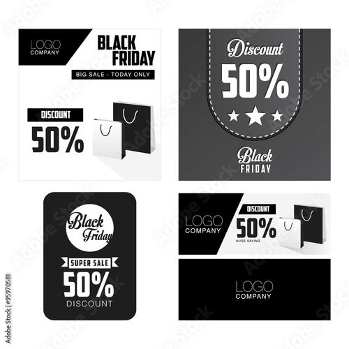 Black Friday Sale, discount and voucher template