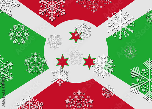 burundi flag with snowflakes