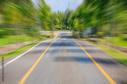 road with motion blur