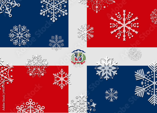 dominican rep flag with snowflakes