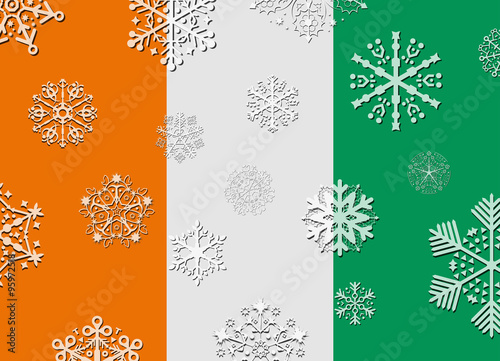ivory coast flag with snowflakes