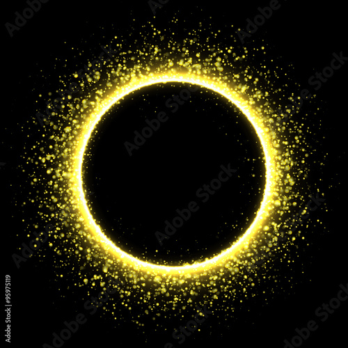 Sparkling golden satrdust solar eclipse