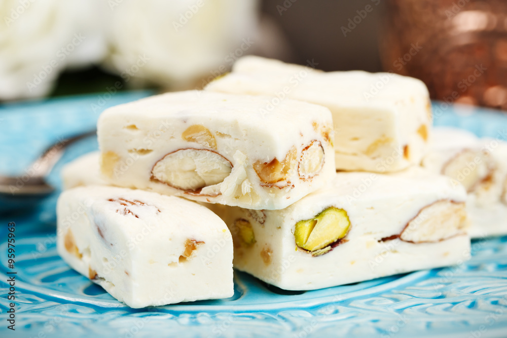 Weißer Nougat white Nougat StockFoto Adobe Stock