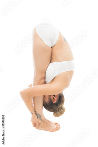 High Key Deep Forward Bend Pose