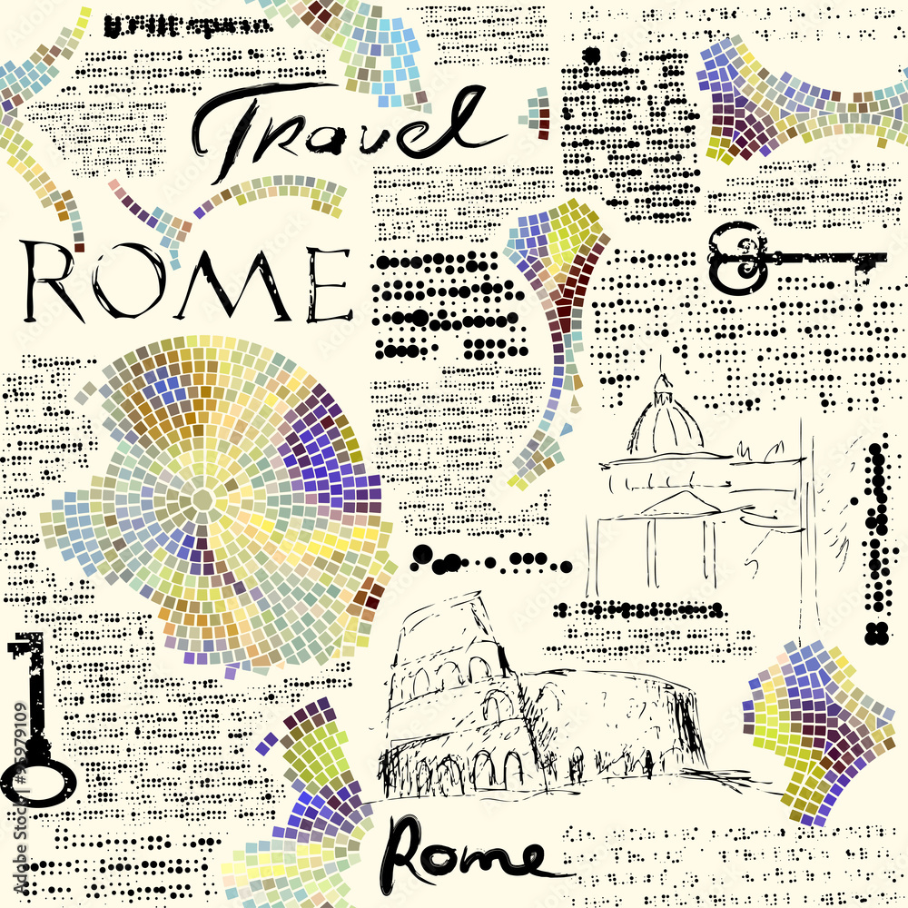 Obraz premium Rome newspaper background