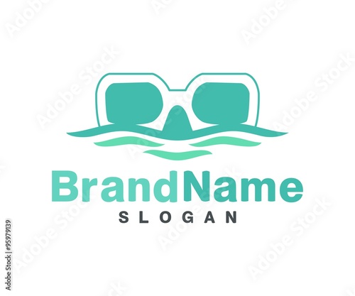 diving island tour and hotel logo template