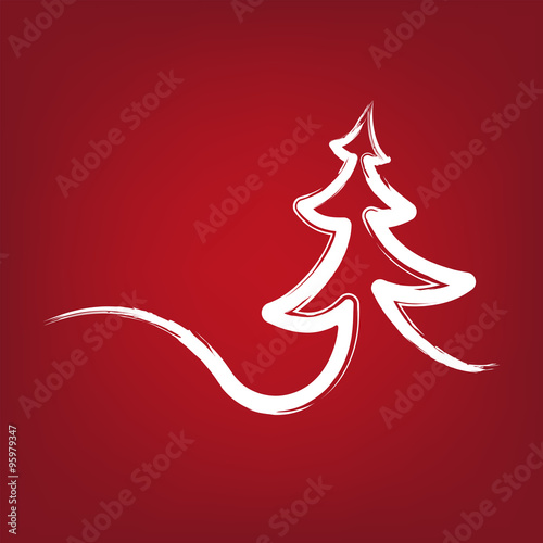 christmas-tree strokes symbol drawn  vector illustration  isolated