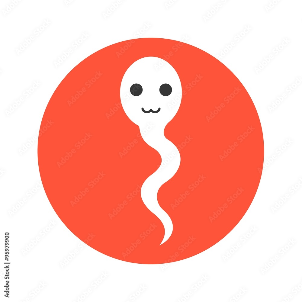 Vector sperm character, flat design