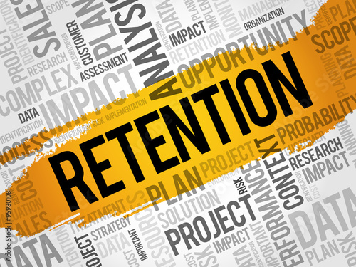 Retention word cloud, business concept