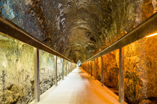 Ancient tunnel of Megiddo, Israel photo