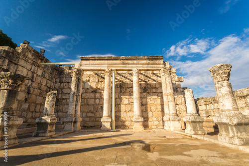 Obraz na płótnie Synagogue in Jesus Town of Capernaum w salonie