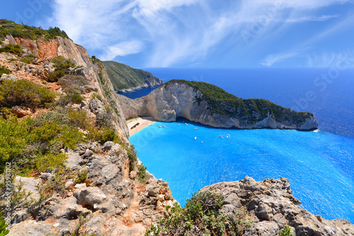 Navagio Beach on Zakynthos Island in Greece