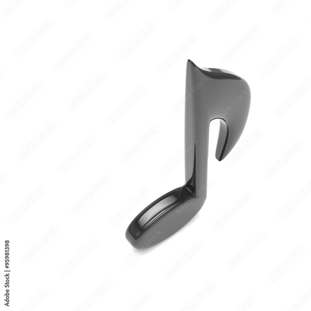 music note 3D, on white