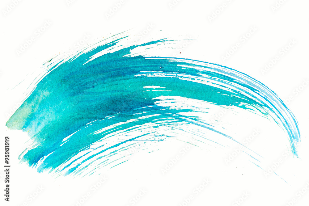 Turquoise watercolor heavy brush