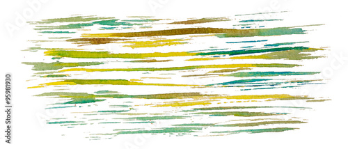 Yellow and green watercolor strokes