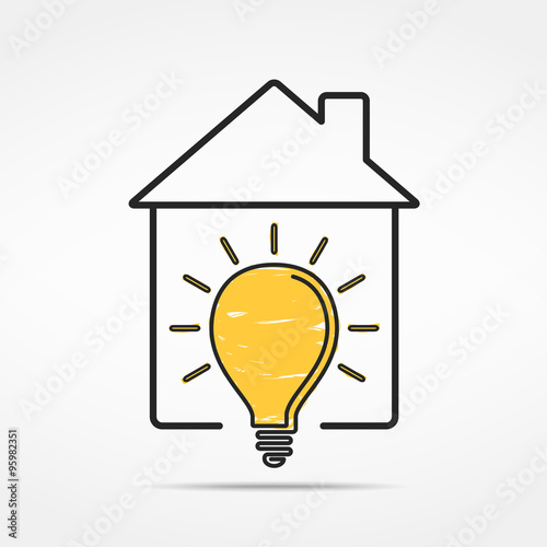 House with Light Bulb