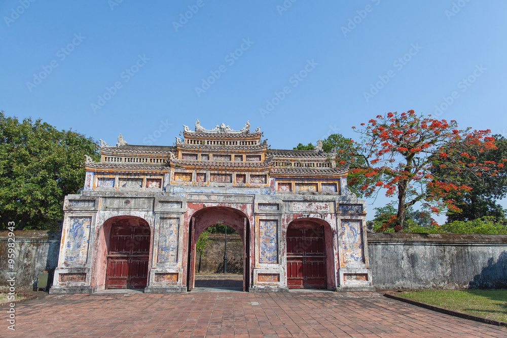 Fototapeta premium Entrance of Citadel, Hue, Vietnam. Unesco World Heritage Site.