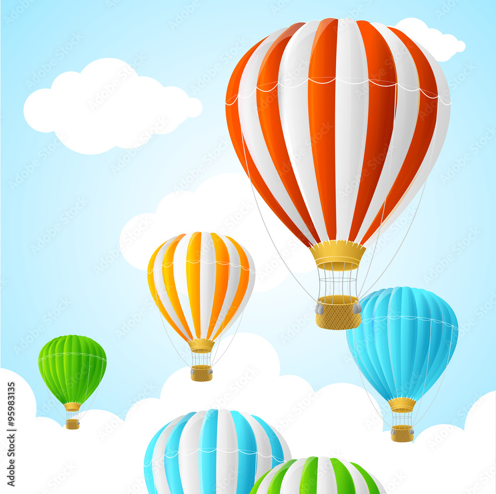 Hot Air Background Card. Vector