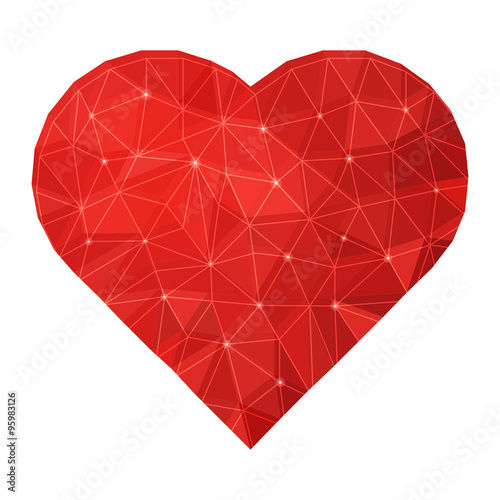 Vector Poligonal Ruby Heart