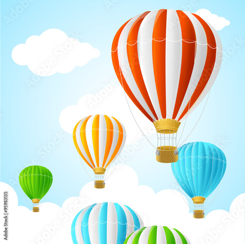 Hot Air Background Card. Vector