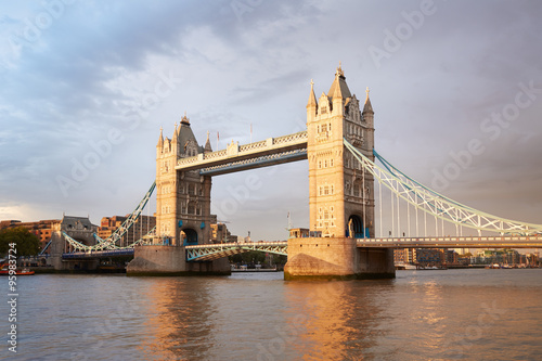 Tower bridge in London in the afternoon sunlight #95983724
