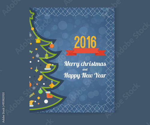 Merry Christmas greeting card design. Flyer, Brochure Design Templates
