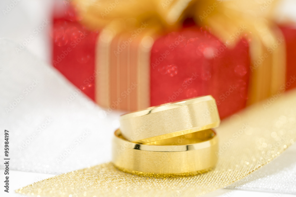 Pair of golden wedding rings Pair of golden wedding rings