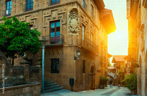 Photography Poble Espanyol - traditional architectures in Barcelona, Spain