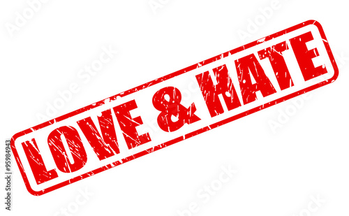 LOVE & HATE red stamp text