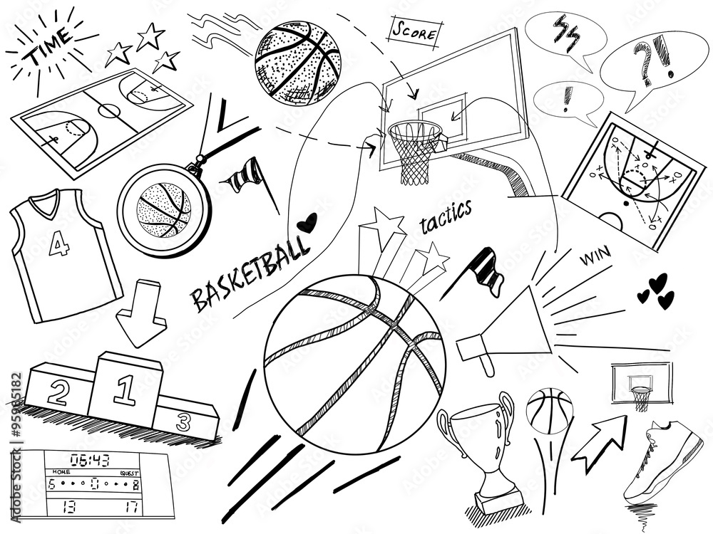 Naklejka premium Basketball sketch