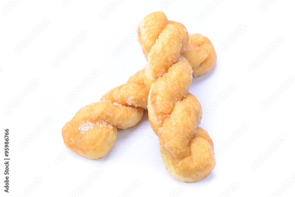 breads twists donut, isolated on white background breads twists donut, isolated on white background