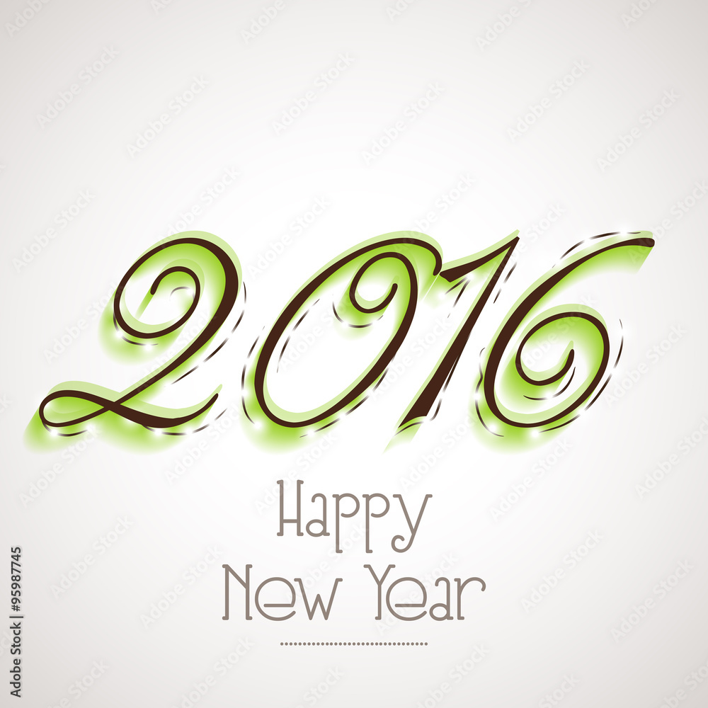 Fototapeta premium Stylish text 2016 for New Year celebration.