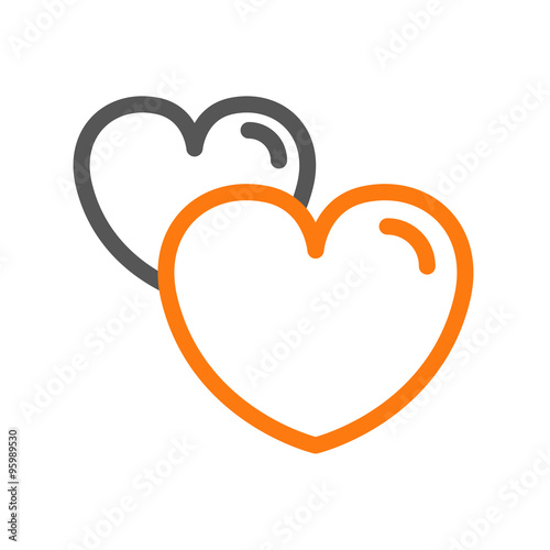 Hearts icon vector. Couple of lovers illustration. Best for Valentines day.