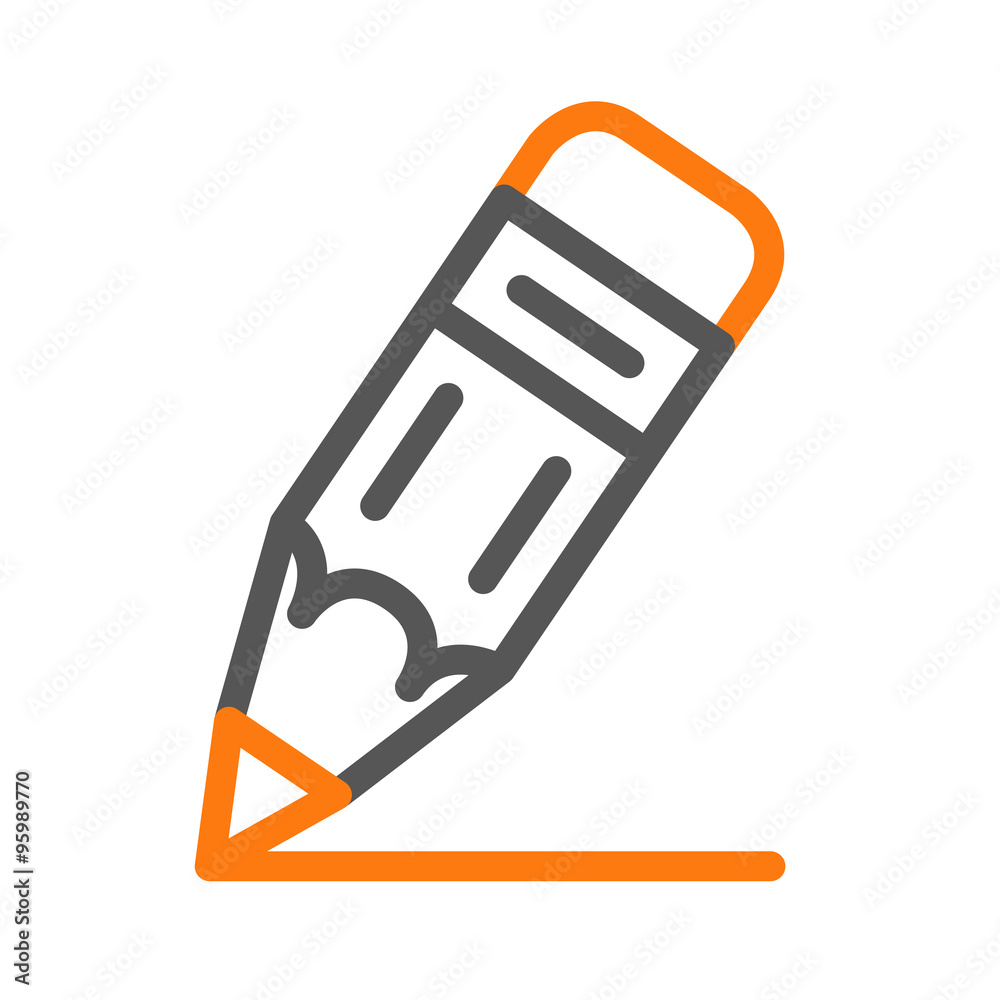 Creative icon vector. Pencil with eraser drawing of a line. Creative icon vector. Pencil with eraser drawing of a line.