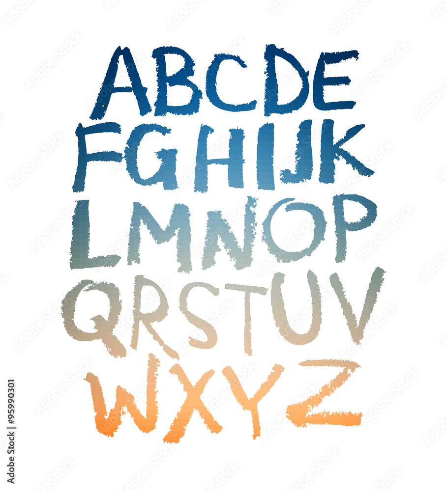 Handwritten alphabet. Vector