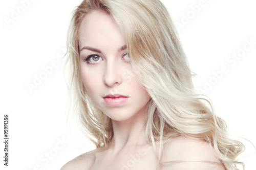 Fashion portrait of beautiful sexy blonde