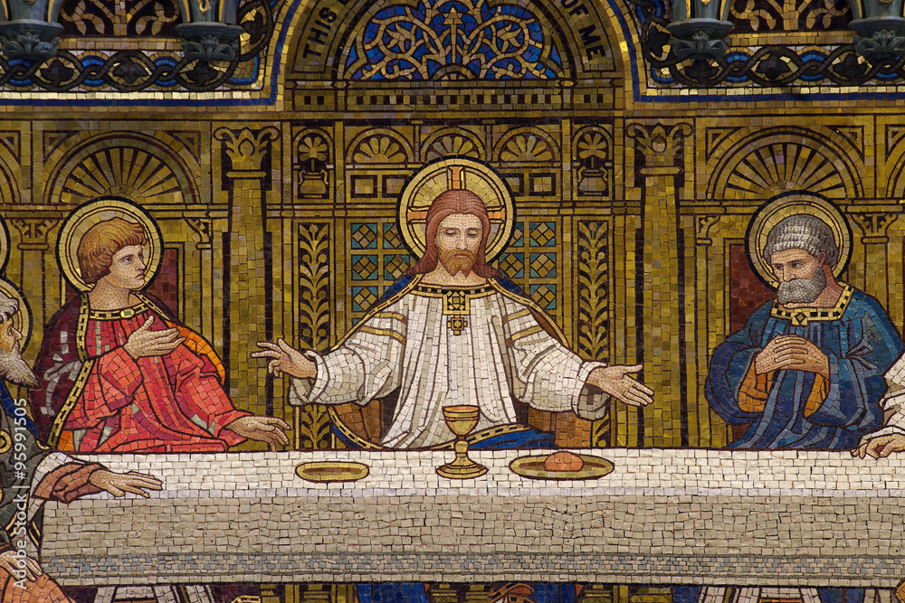 The last Supper (Jesus, mosaic)