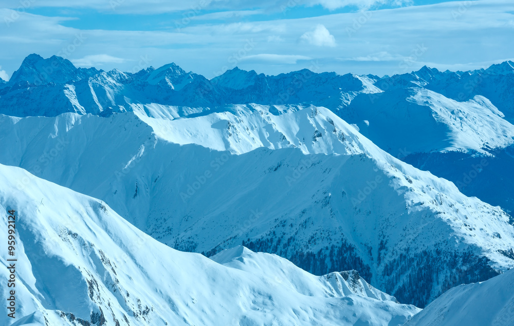 Naklejka premium Silvretta Alps winter view (Austria).