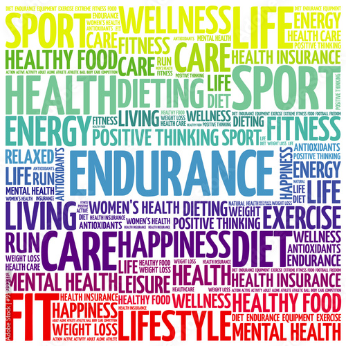 ENDURANCE word cloud background, health concept