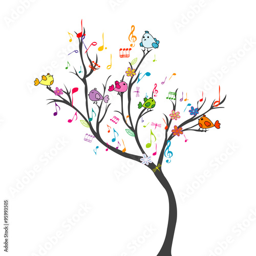 Happy tree with birds