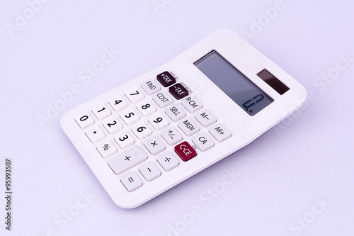 White calculator on white background