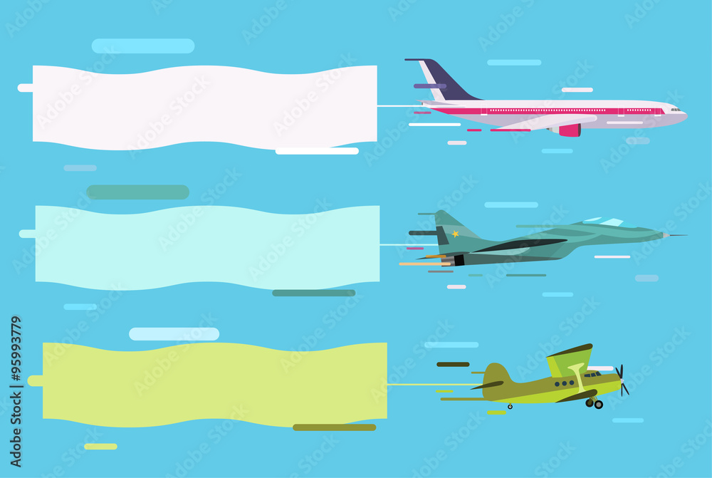 Plane flying with advertising banners Plane flying with advertising banners