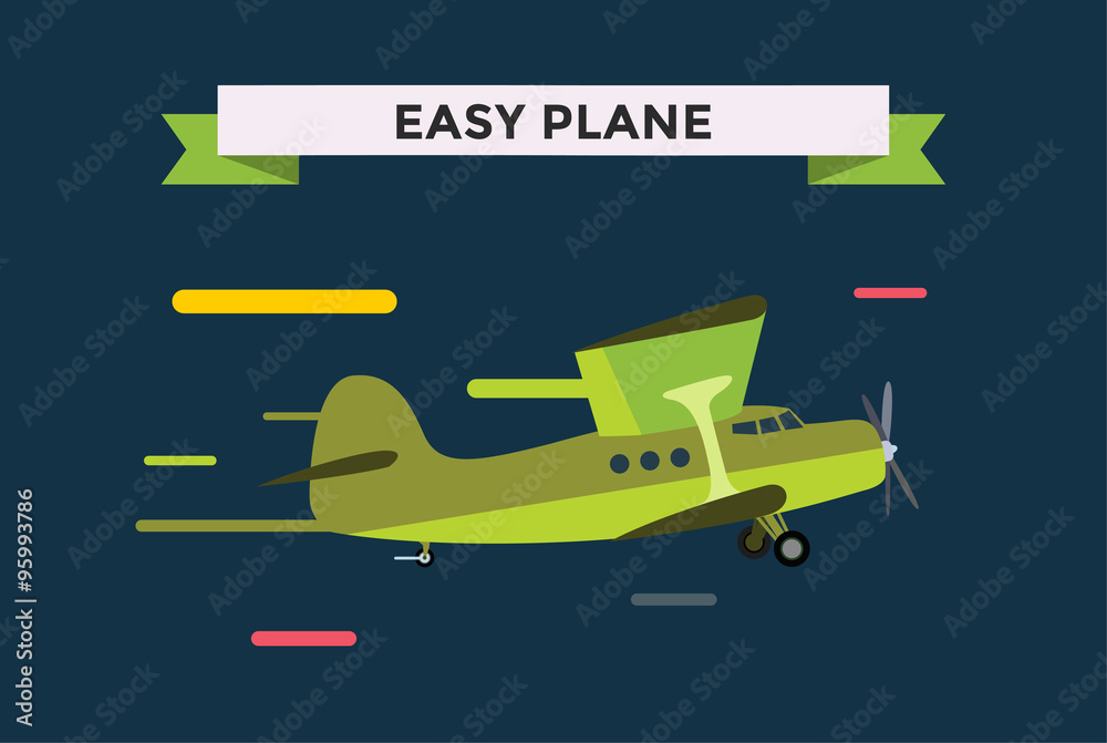 Civil aviation travel small easy passenger air plane vector illustration