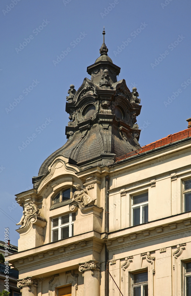 Fragment of building in Bratislava. Slovakia
