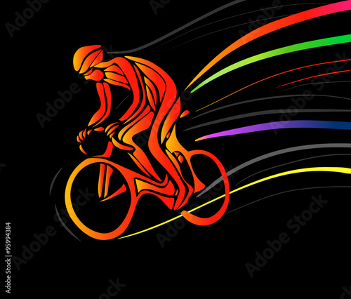 Cyclist in a bike race. Vector illustration